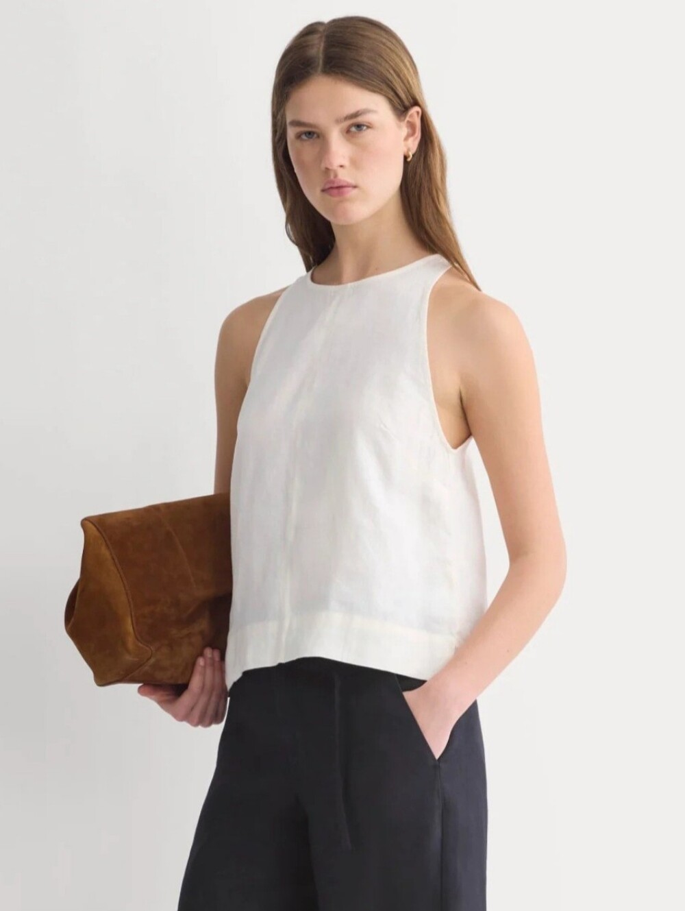 Everlane Linen High Neck Tank - Size: 14, NWT